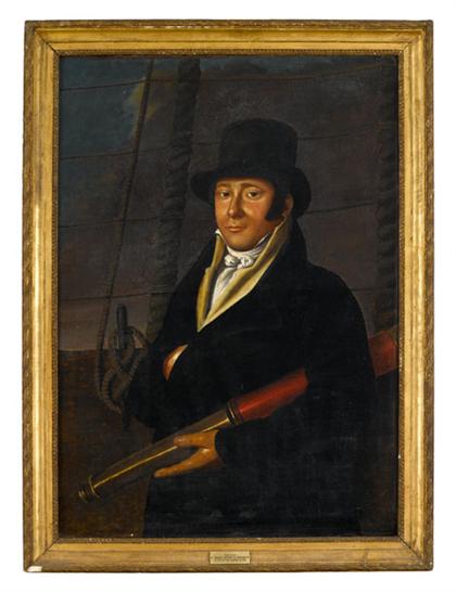 Appraisal: Dutch School th century portrait of a sea captain Signed