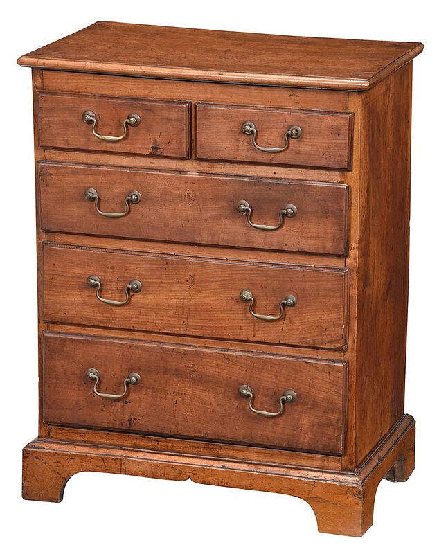 Appraisal: Georgian Fruitwood Diminutive Bachelor's Chest British th th century mellow