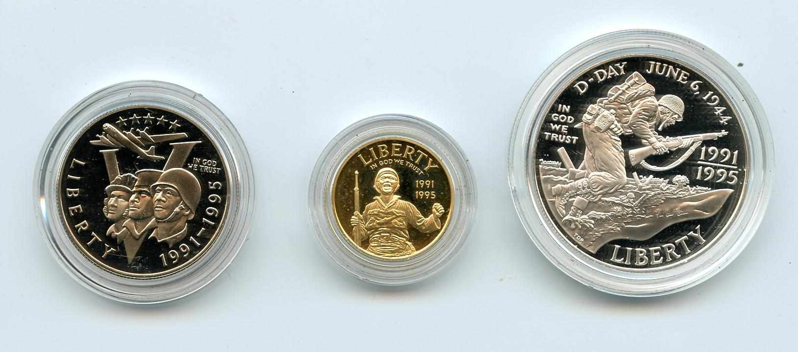 Appraisal: - World War II Three Coin Proof Set Included are