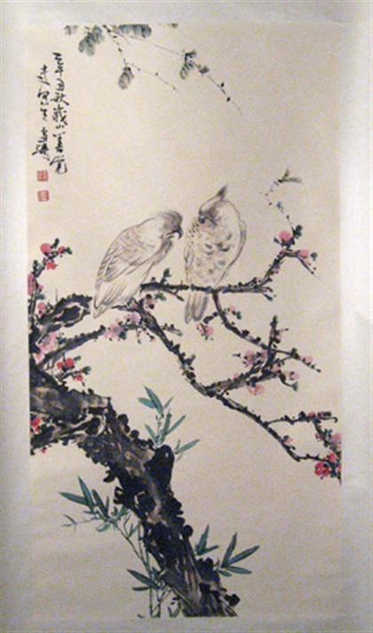 Appraisal: Two Chinese paintings attributed to wang xuetao and wang yazhu