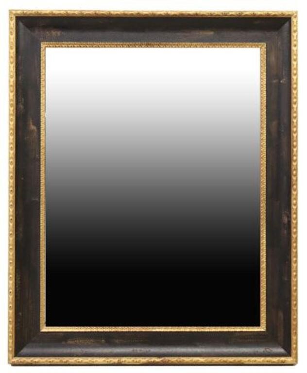 Appraisal: Carved wood wall mirror having rectangular frame with painted gilt