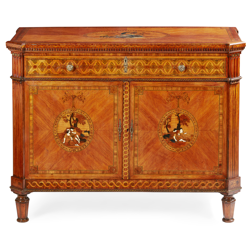 Appraisal: YSOUTH GERMAN KINGWOOD SATINWOOD FRUITWOOD AND IVORY MARQUETRY COMMODE TH