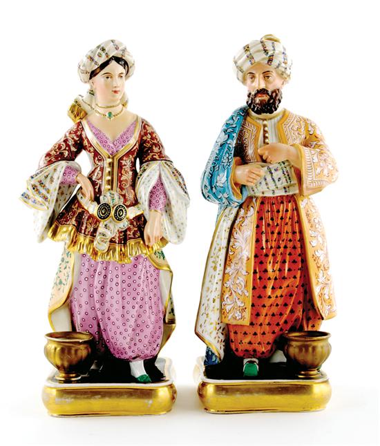 Appraisal: Pair Paris porcelain figures circa in the style of Jacob