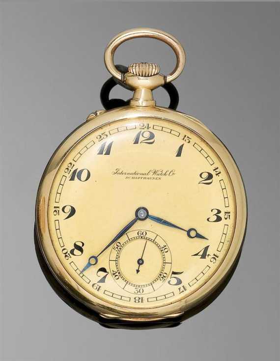 Appraisal: POCKET-WATCH IWC ca Yellow gold Polished case No Gold-coloured dial