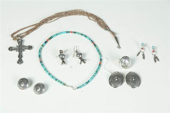 Appraisal: GROUP OF JEWELRY Native American late th century Group includes