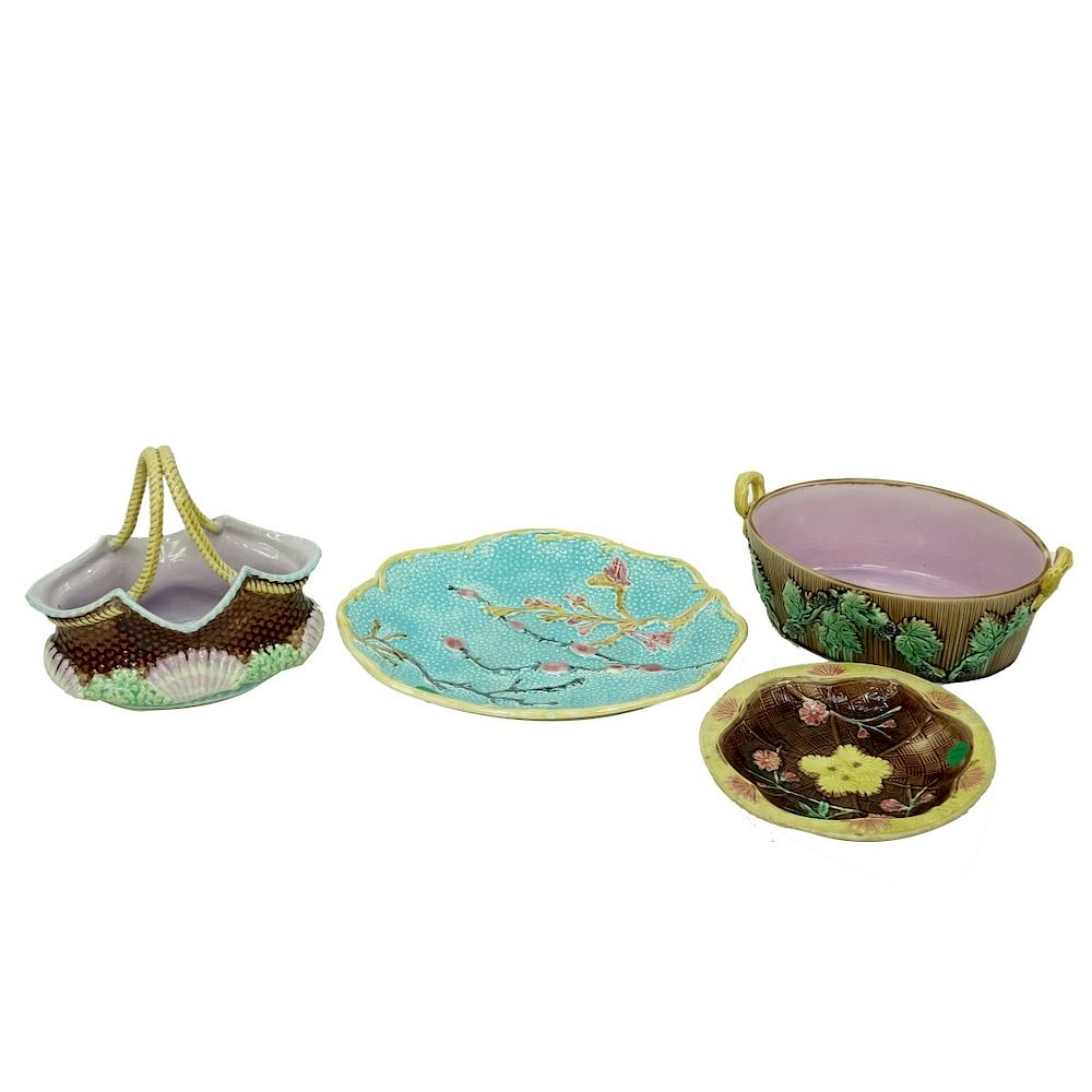 Appraisal: Four Pieces Majolica Four Pieces Vintage and Antique Majolica Lot