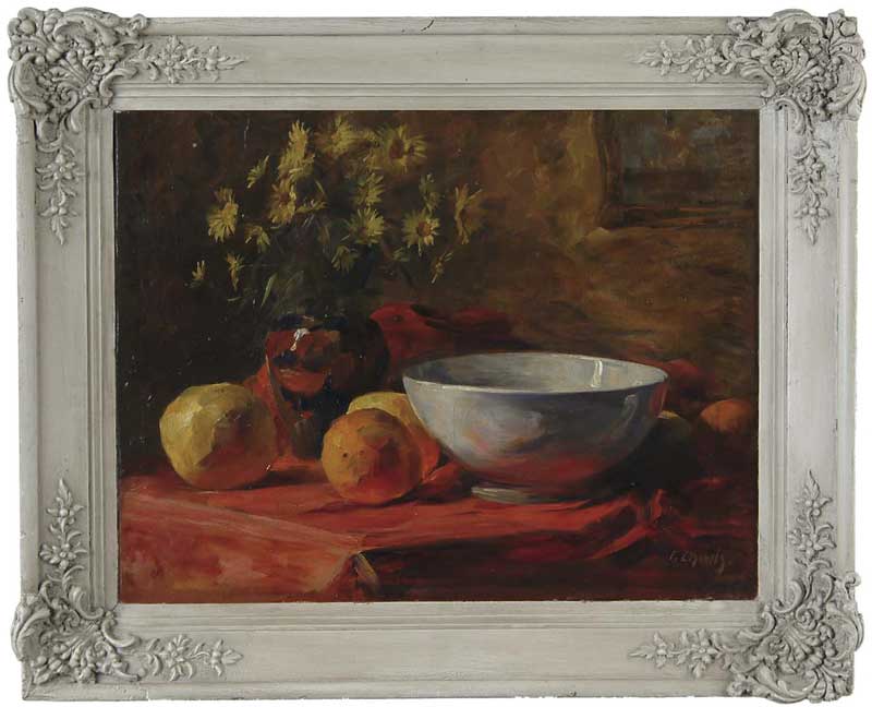 Appraisal: FELIX EYSKENS Belgian - STILL LIFE WITH WHITE BOWL AND