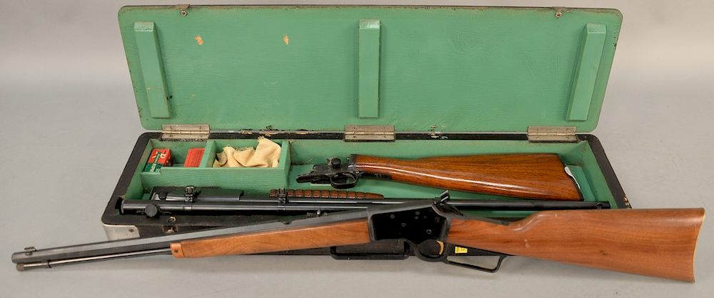 Appraisal: Two caliber rifles Remington model A pump action caliber barrel