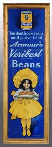 Appraisal: Tin Armour's Veri Best Pork Beans Sign Description Self framed