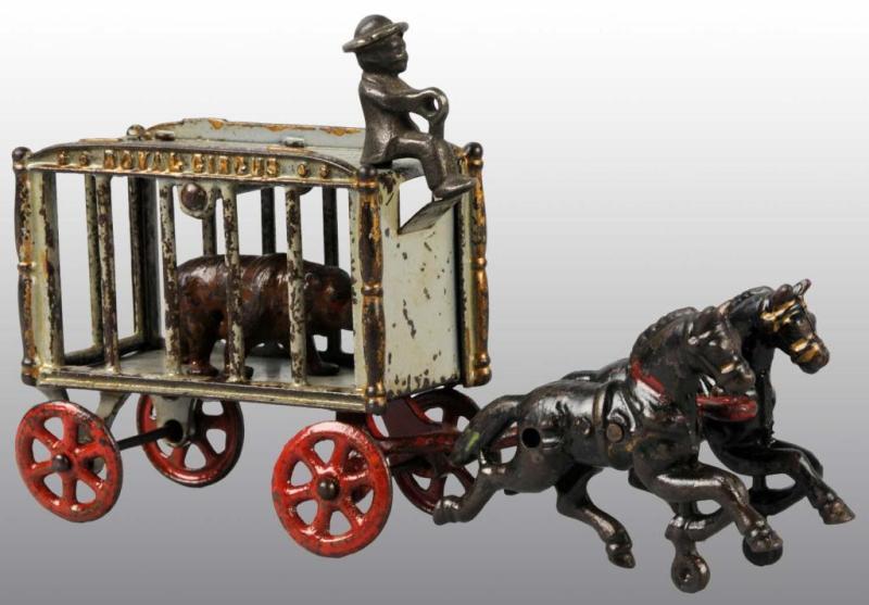 Appraisal: Cast Iron Hubley -Horse Royal Circus Cage Wagon Description Includes