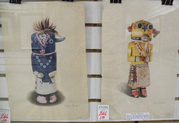 Appraisal: TWO WATERCOLORS ON HEAVY PAPER each depicting a native American