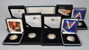 Appraisal: Seven Royal Mint silver and gilt proof two pounds coins