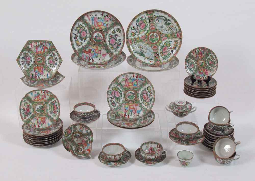 Appraisal: ASSEMBLED COLLECTION OF ROSE MEDALLION CHINA Approx pieces with variance