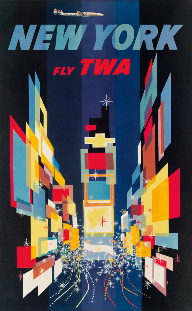 Appraisal: DAVID KLEIN - NEW YORK FLY TWA x inches x