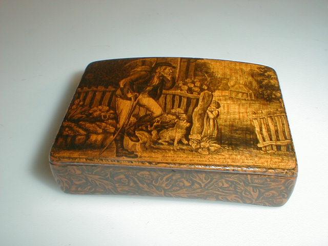 Appraisal: Georgian curved rectangular boxwood snuff box stamped Buchanan to the