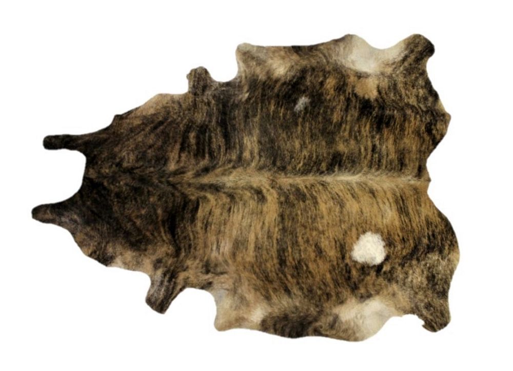 Appraisal: Exotic Tri-Colored Cowhide Brindle Premium Rug This is an excellent