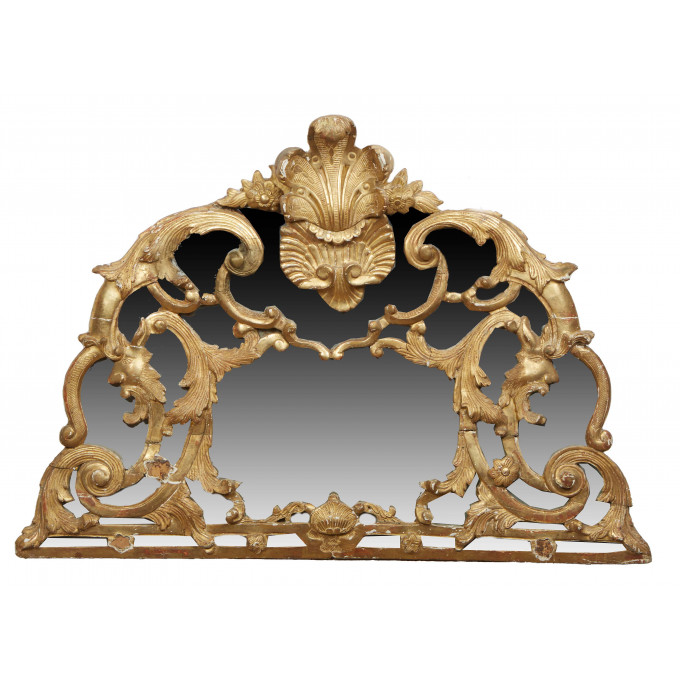 Appraisal: English Gilt and Gesso Overmantel Mirror th c with a