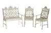 Appraisal: GARDEN FURNITURE - Three piece near matching cast iron Victorian