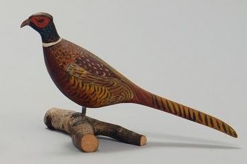 Appraisal: MINIATURE MALE RING-NECKED PHEASANT By J Ahearn Mounted on a