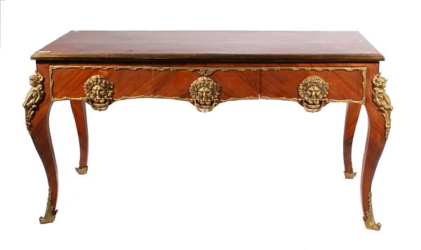 Appraisal: A Louis XV style rosewood bureau plat height in width