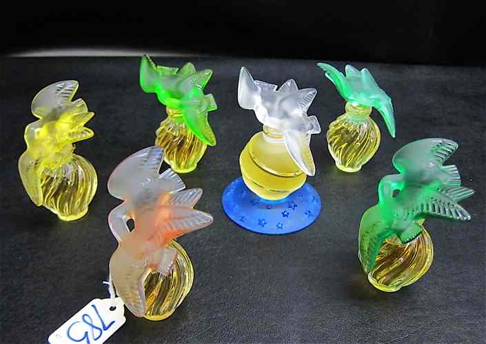 Appraisal: COLLECTION OF SIX LALIQUE FRENCH PERFUMES L'air Du Temps by