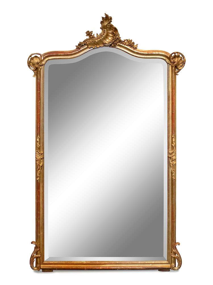 Appraisal: A Louis XV Style Giltwood and Gesso Mirror A Louis