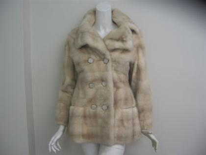 Appraisal: Blonde mink short coat J Zweig Double breasted taupe satin