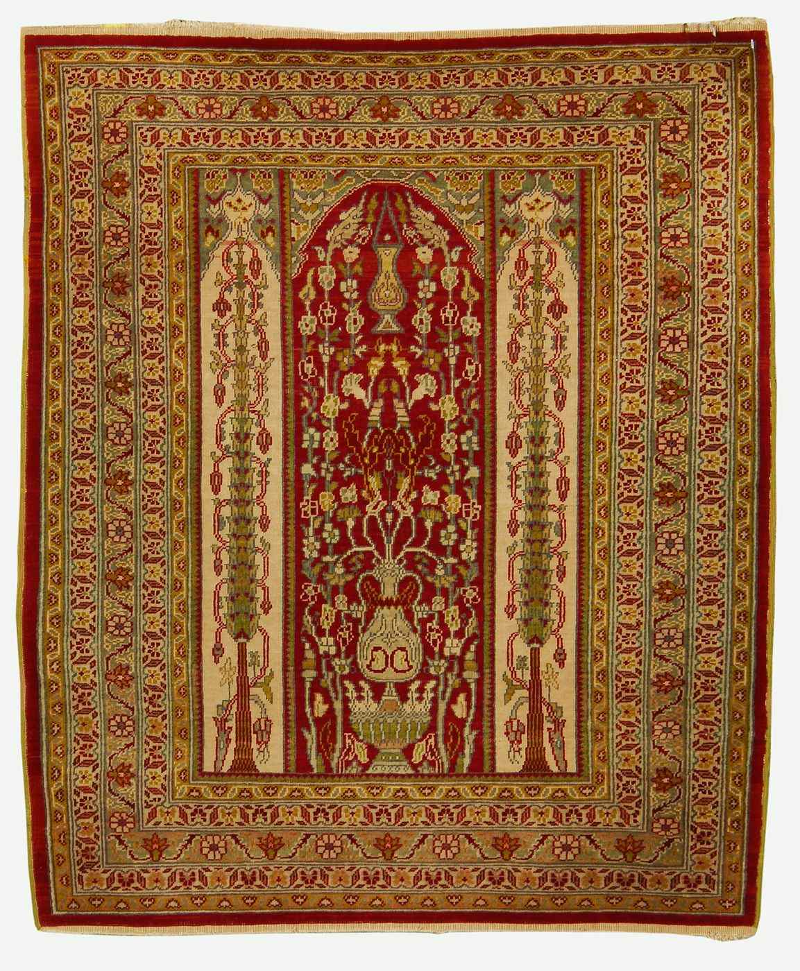 Appraisal: ORIENTAL RUG TABRIZ PRAYER ' x ' '' Central red