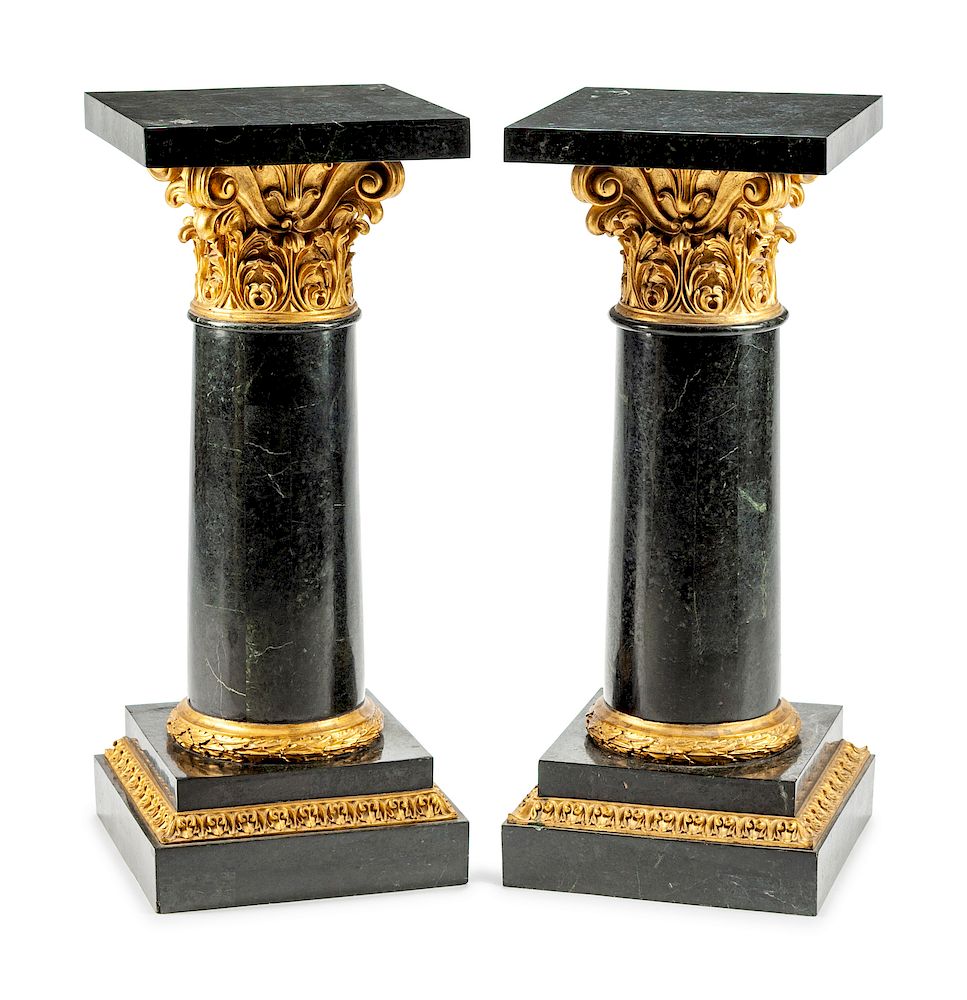 Appraisal: A Pair of Louis XVI Style Parcel Gilt and Marble