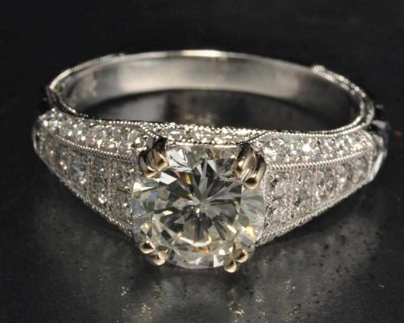 Appraisal: K Gold Diamond Ring Description Diamonds ct center stone with