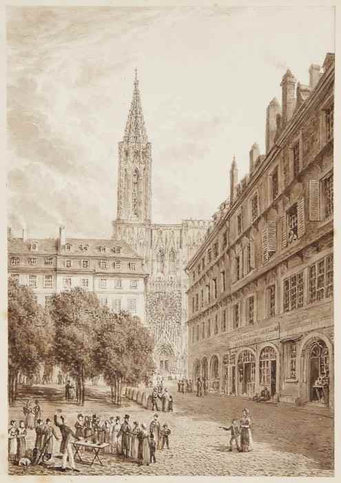 Appraisal: Batty Captain Robert A view of Strasbourg with a crowd