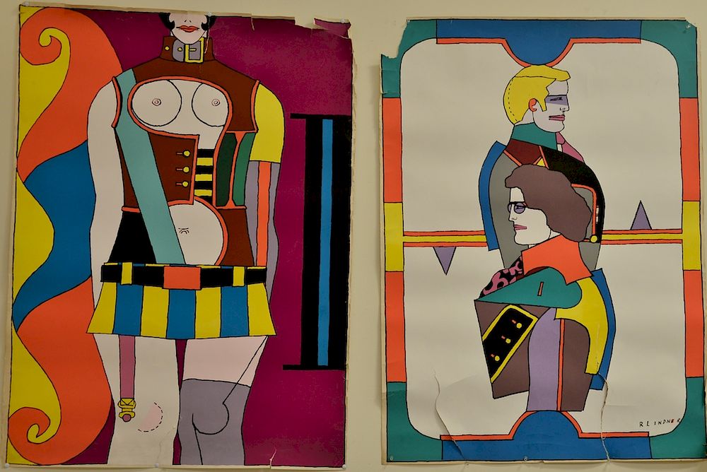 Appraisal: Three Richard Lindner - lithograph posters Changing Sexuality and two