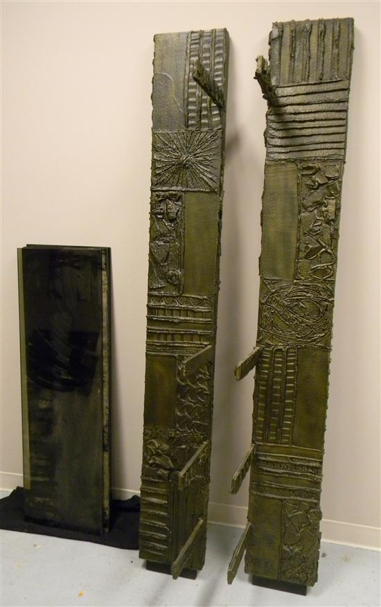 Appraisal: Paul Evans wall unit part of the Directional ''Sculptured Metal''