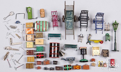 Appraisal: MINIATURE LUGGAGE CARTS ETC Miniature luggage carts etc to include