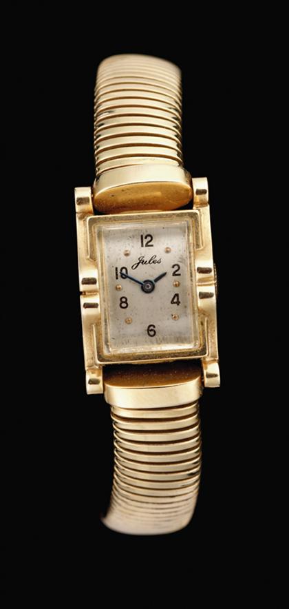 Appraisal: karat yellow gold lady's wristwatch Jules Jurgensen Rectangular cased Jules