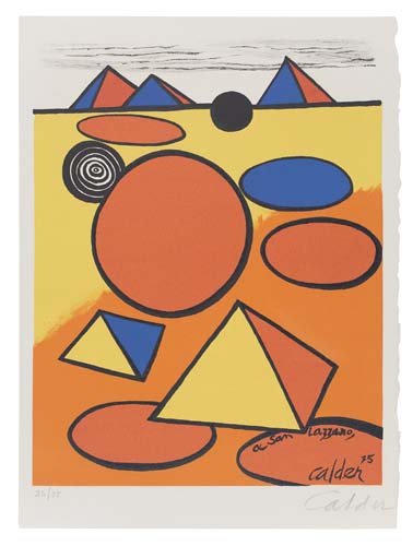 Appraisal: ALEXANDER CALDER San Lazzaro Color lithograph x mm x inches