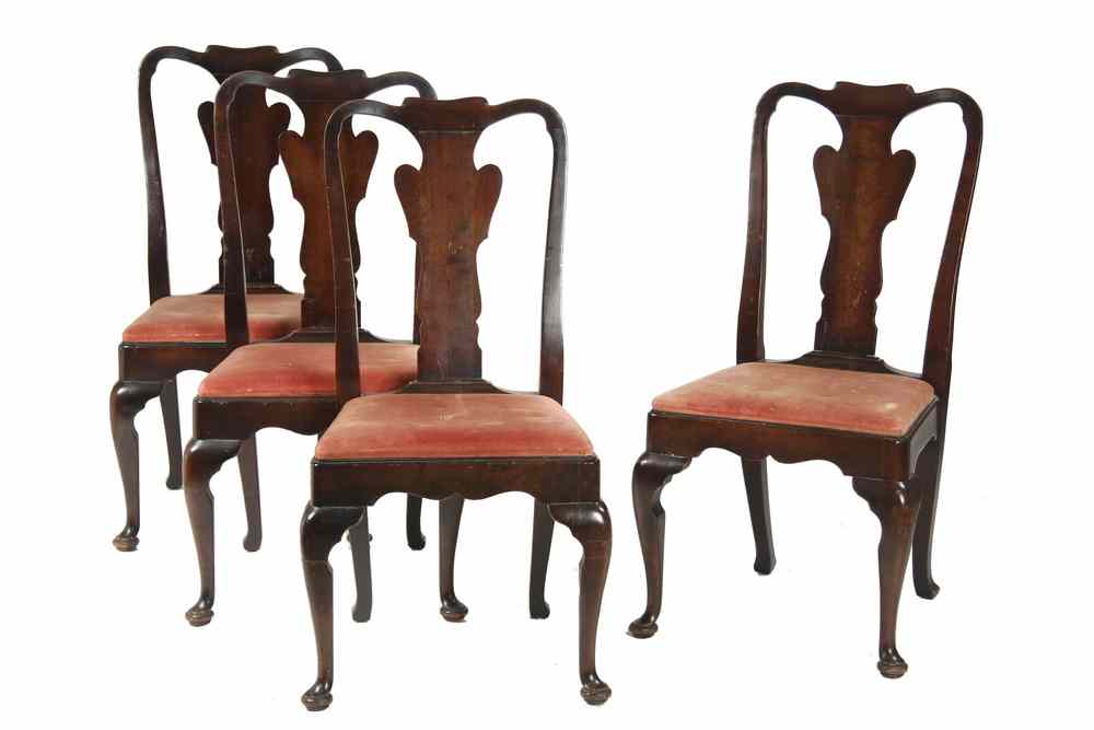 Appraisal: DINING CHAIRS - Set Queen Anne Style Dining Chairs in