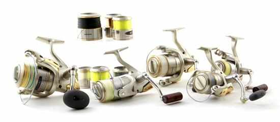 Appraisal: Collection of Shimano open-face spinning reels Sustain FD with spare