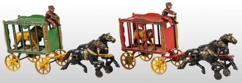 Appraisal: Lot of Cast Iron Hubley Royal Circus Cage Toys Description