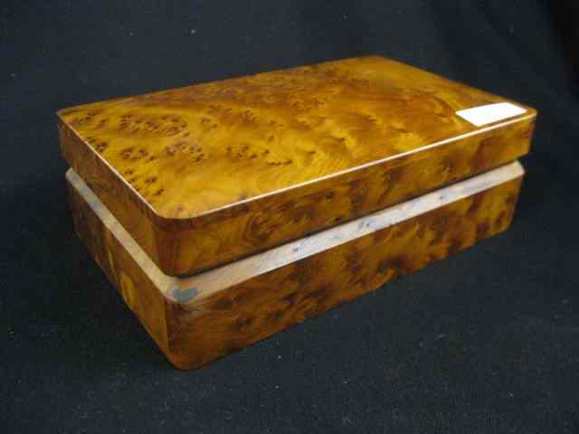 Appraisal: Burl Wood Dresser Box '' x '' excellent