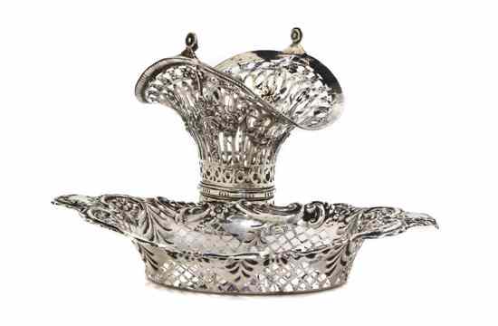 Appraisal: An English Silver Pierced Bonbon Dish George Nathan Ridley Hayes