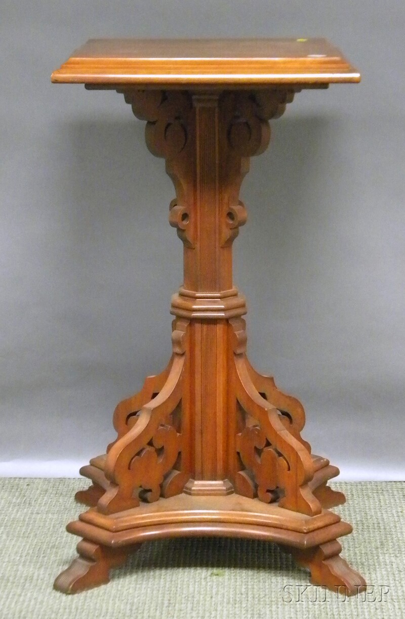 Appraisal: Victorian Carved Walnut Pedestal ht wd in