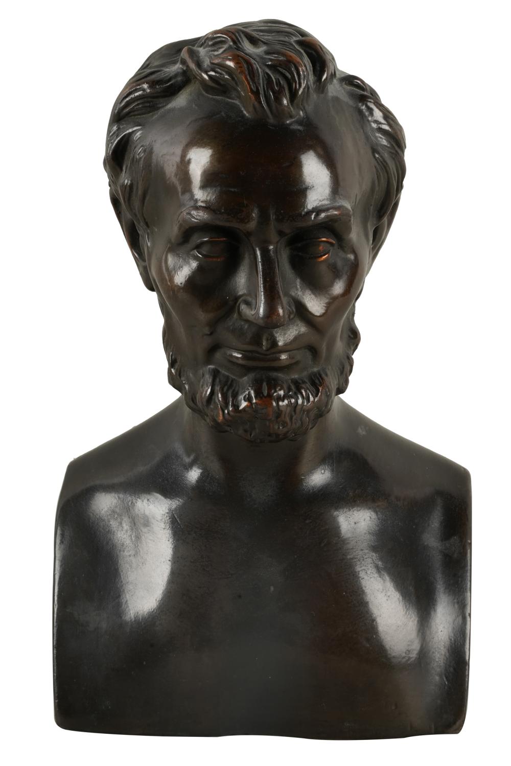 Appraisal: BUST OF LINCOLNterracotta with bronze finish inches high Condition