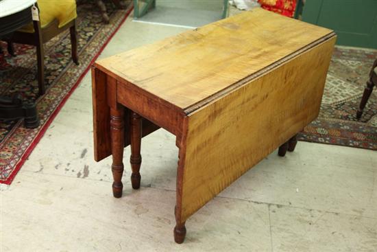 Appraisal: DROP LEAF TABLE Curly maple and maple Rectangular leaves on