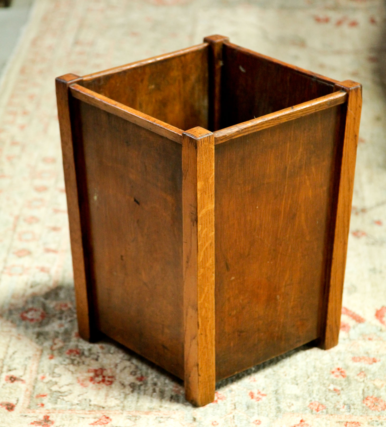 Appraisal: ARTS AND CRAFTS WASTEBASKET American early th century Oak waste