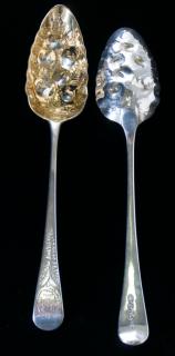 Appraisal: W Elliott Sterling Silver Berry Spoons Pair W Elliott sterling