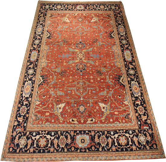 Appraisal: Lot Property of Various Owners Kashmir Serapi Rug Post Red