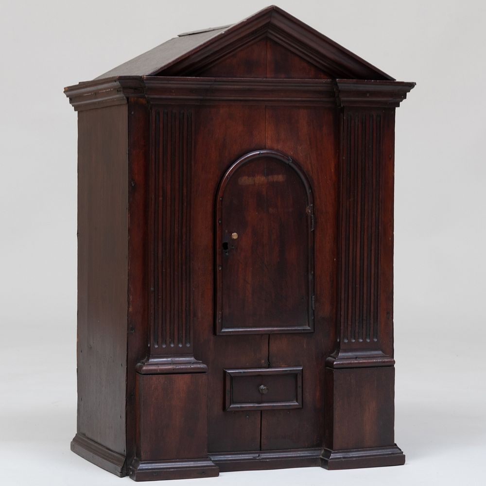 Appraisal: Regency Mahogany Pedimented Table Cupboard x x in Condition Lacking