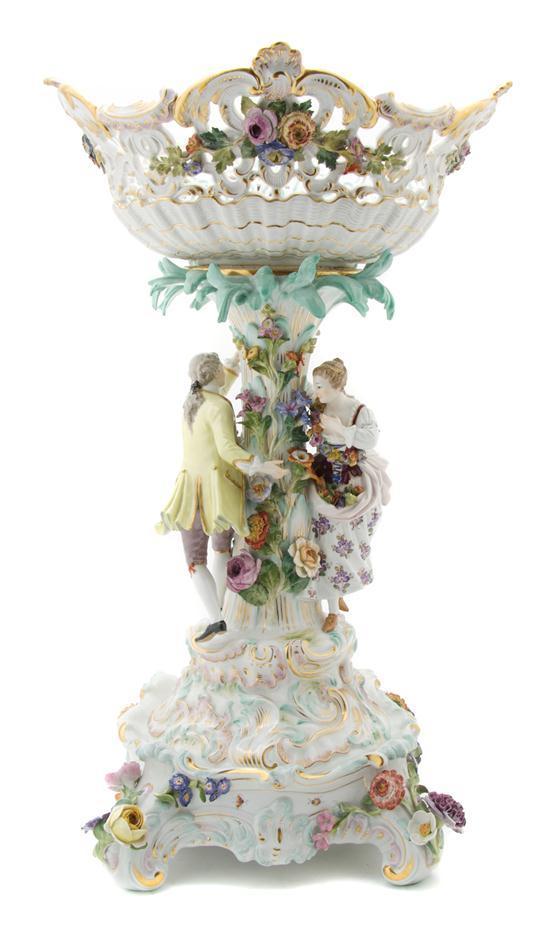 Appraisal: A Meissen Porcelain Figural Centerpiece late th century in two