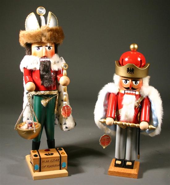 Appraisal: Two German Steinbach nutcrackers of Russian Czar and Austrian Santa